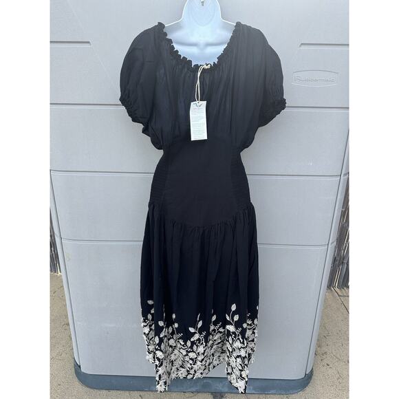 My Beachy Side Mariposa Off The Shoulders Embroidered Smocked Corset Dress Sz M - Picture 9 of 14